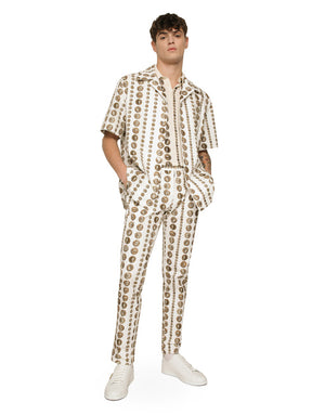 COIN PRINT SILK POLO SHIRT