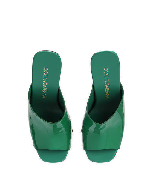 PATENT LEATHER WEDGES WITH DG LOGO