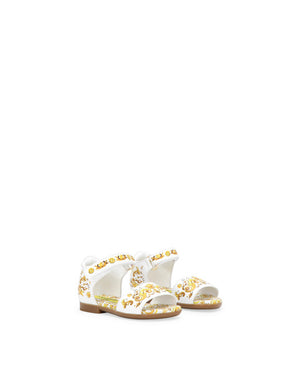 PRINTED NAPPA LAMBSKIN SANDALS