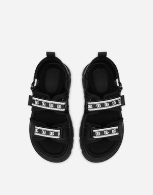 CALFSKIN SANDALS WITH DG LOGO TAPE