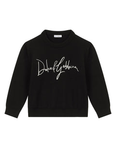 ROUND-NECK PULLOVER WITH LOGO EMBROIDERY