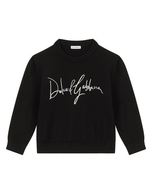 ROUND-NECK PULLOVER WITH LOGO EMBROIDERY