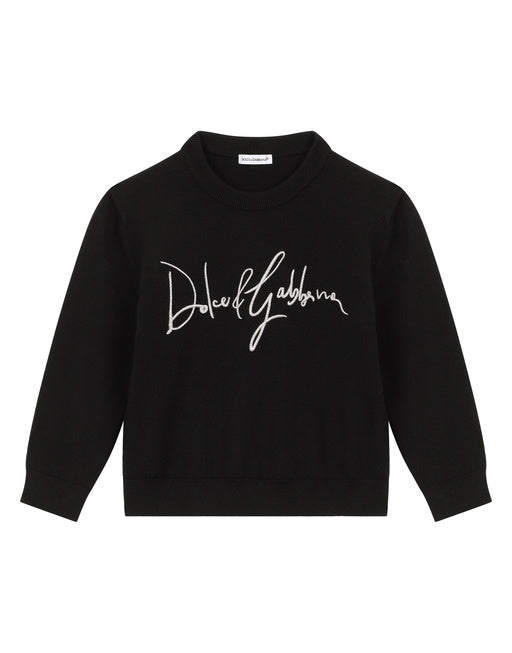 ROUND-NECK PULLOVER WITH LOGO EMBROIDERY