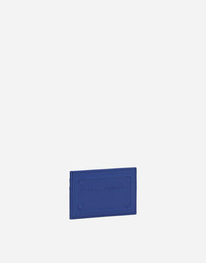 CALFSKIN CARD HOLDER WITH RAISED LOGO