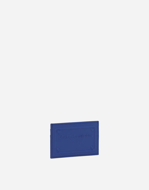 CALFSKIN CARD HOLDER WITH RAISED LOGO