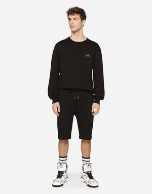 JERSEY SWEATSHIRT WITH BRANDED TAG