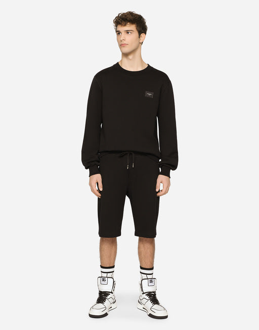 JERSEY SWEATSHIRT WITH BRANDED TAG