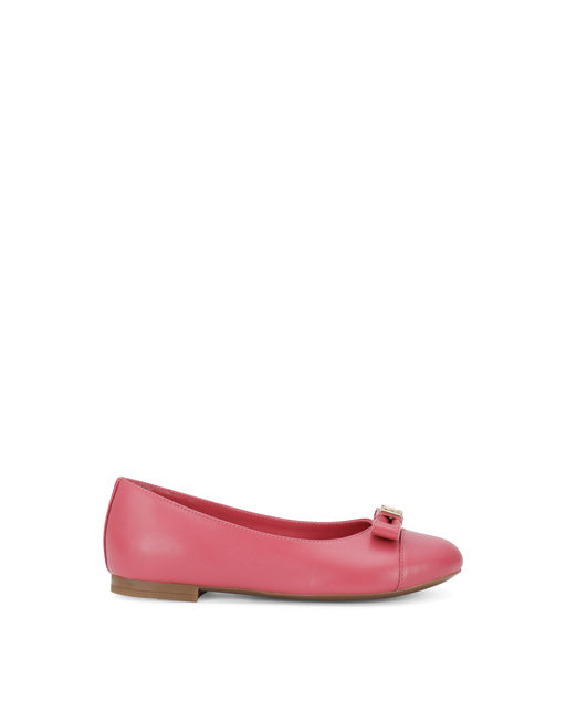 CALFSKIN BALLET FLATS WITH BOW DETAIL