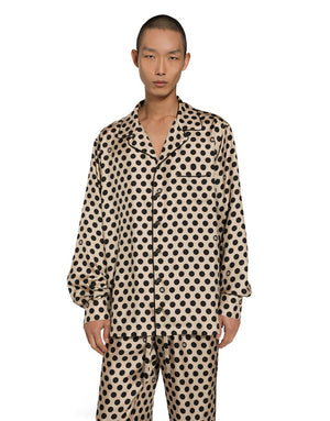 SILK SHIRT WITH POLKA-DOT PRINT AND DG LOGO