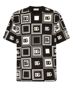 COTTON T-SHIRT WITH DG LOGO PRINT