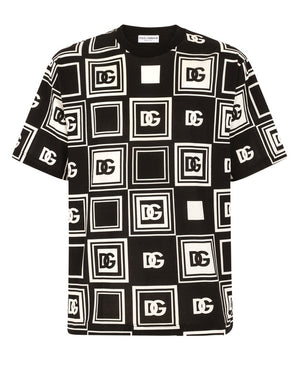COTTON T-SHIRT WITH DG LOGO PRINT