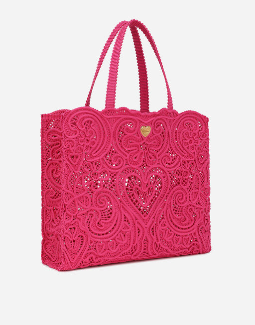 LARGE CORDONETTO LACE SHOPPER