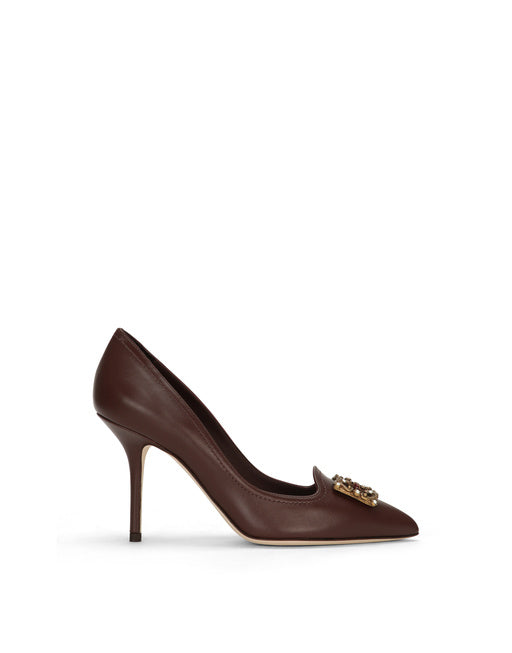 CALFSKIN PUMPS WITH DG AMORE LOGO