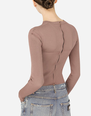 VISCOSE CORSET SWEATER WITH CUT-OUT