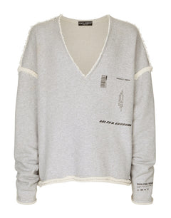 PRINTED JERSEY SWEATSHIRT WITH SMALL ABRASIONS