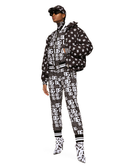 NYLON DOWN JACKET WITH ALL-OVER DG LOGO PRINT