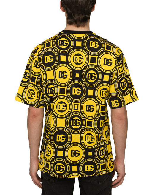 COTTON T-SHIRT WITH DG LOGO PRINT