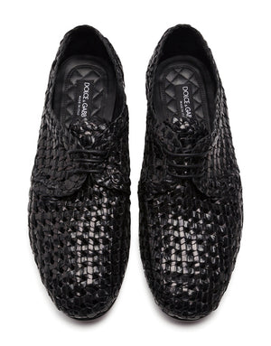 PERSIA WOVEN LEATHER DERBY SHOES