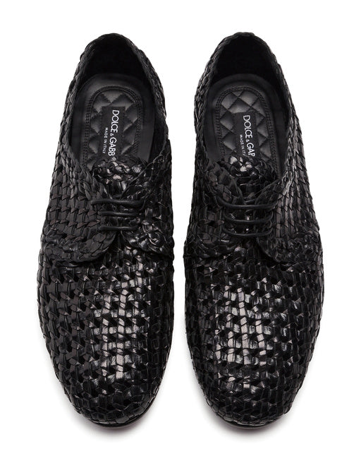 PERSIA WOVEN LEATHER DERBY SHOES