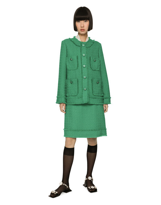 SINGLE-BREASTED RASCHEL TWEED JACKET