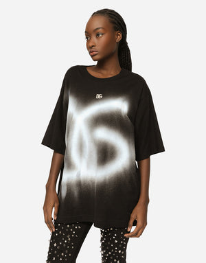 OVERSIZE JERSEY T-SHIRT WITH DG LOGO PRINT