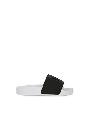 LEATHER SLIDERS WITH DG MILLENNIALS LOGO
