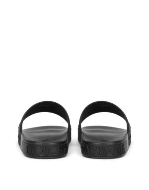RUBBER BEACHWEAR SLIDES WITH DG LOGO