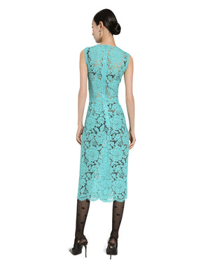 LACE SHEATH DRESS WITH CUT AT THE WAIST