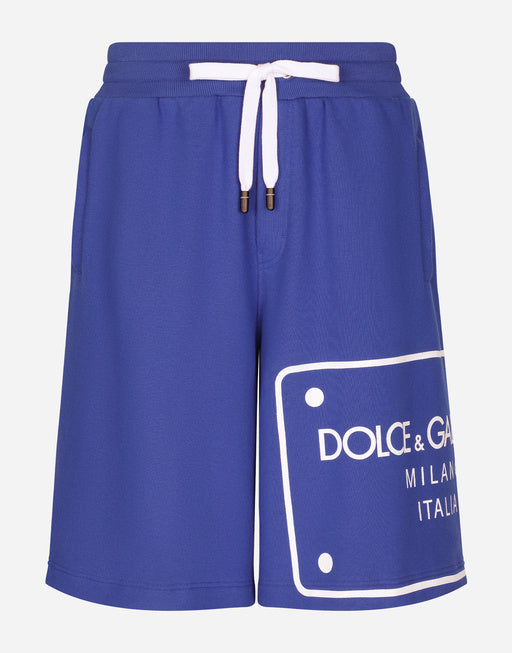 JERSEY JOGGING SHORTS WITH PRINTED TAG