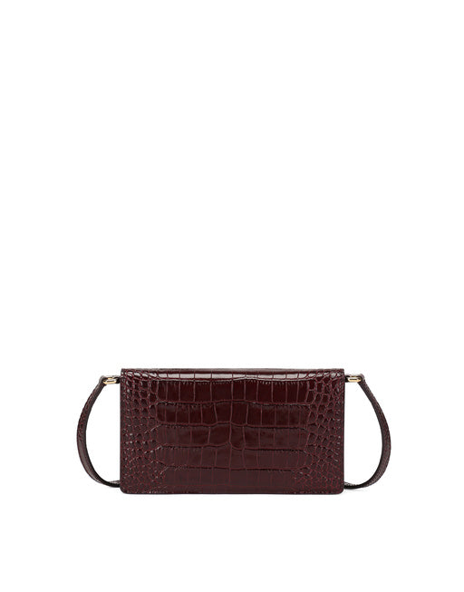 CROCODILE-PRINT CALFSKIN CELL PHONE BAG