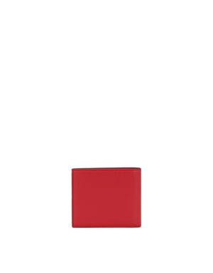 CALFSKIN BIFOLD WALLET WITH RAISED LOGO