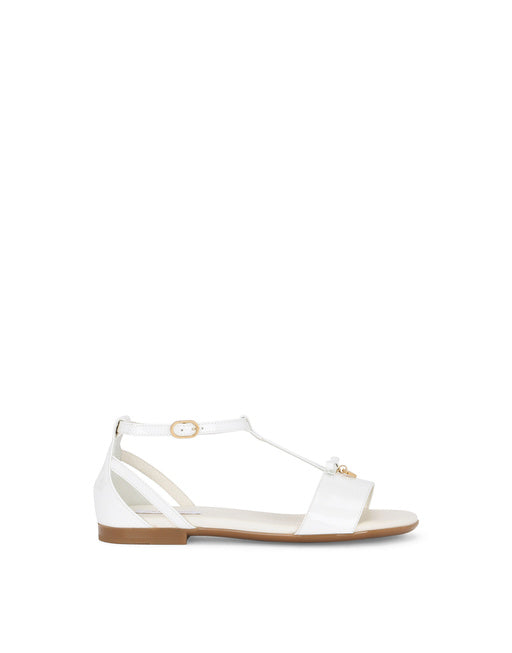 T-STRAP PATENT LEATHER SANDAL