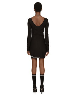 LONG-SLEEVED SPANDEX JERSEY MIDI DRESS DGVIB3
