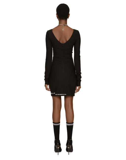 LONG-SLEEVED SPANDEX JERSEY MIDI DRESS DGVIB3