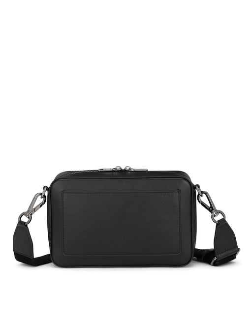 CALFSKIN CROSSBODY BAG WITH RAISED LOGO