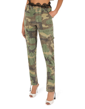 COTTON CARGO PANTS WITH CAMOUFLAGE PRINT