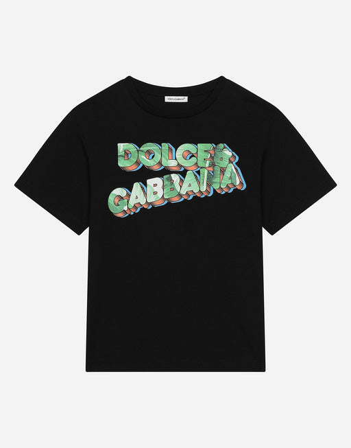 JERSEY T-SHIRT WITH DOLCE&GABBANA LOGO PRINT