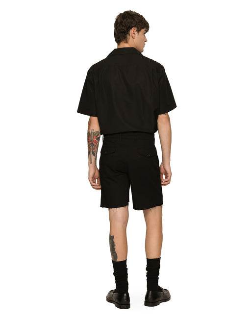 COIN DETAIL STRETCH COTTON TWILL BERMUDA SHORTS