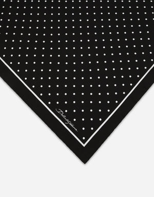 SILK TWILL SCARF WITH STRIPED PRINT (90X90)
