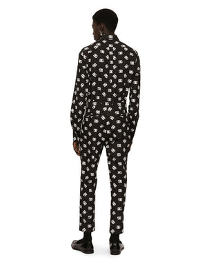 COTTON MARTINI-FIT SHIRT WITH DG MONOGRAM PRINT