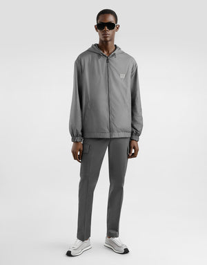 TECHNICAL FABRIC SPORTS JACKET WITH HOOD