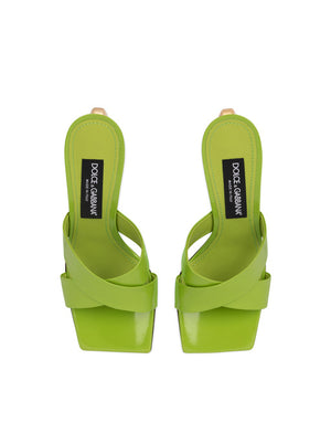 POLISHED CALFSKIN MULES WITH 3.5 HEEL