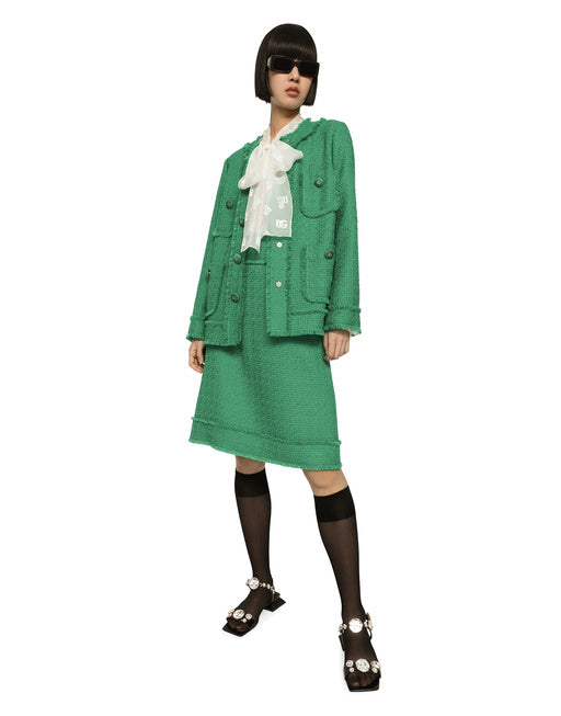 SINGLE-BREASTED RASCHEL TWEED JACKET