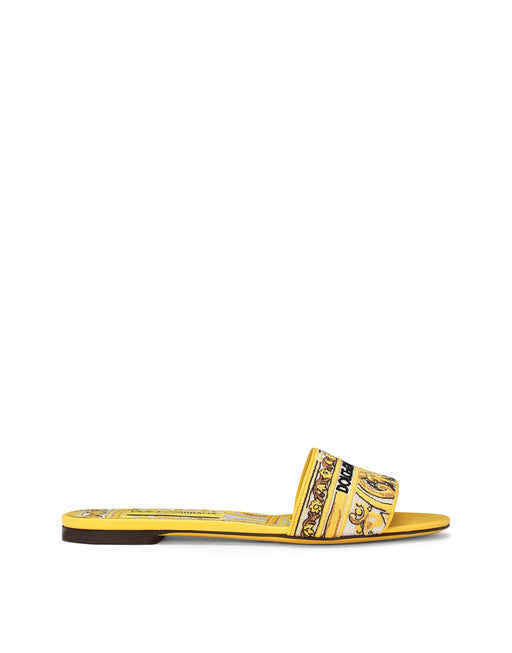 SLIDERS WITH EMBROIDERED MAJOLICA PATTERN