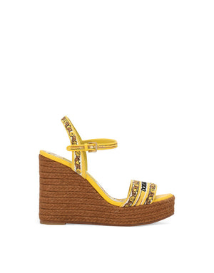 WEDGE SANDALS WITH MAJOLICA EMBROIDERY