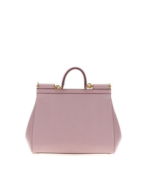 MEDIUM IGUANA PRINT CALFSKIN SICILY BAG WITH CRYSTAL DG LOGO PATCH