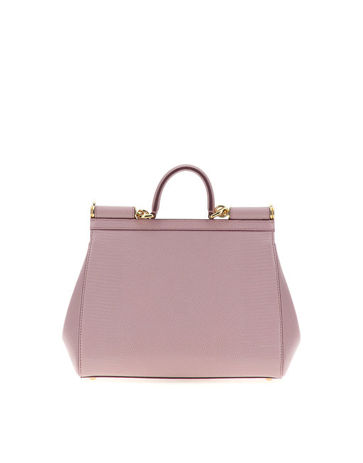 MEDIUM IGUANA PRINT CALFSKIN SICILY BAG WITH CRYSTAL DG LOGO PATCH