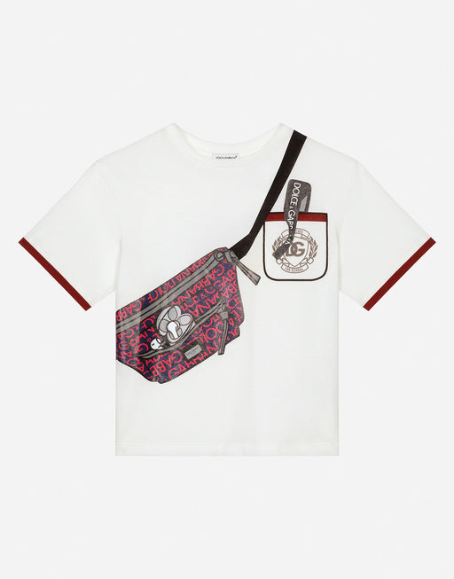 JERSEY T-SHIRT WITH BELT-BAG PRINT