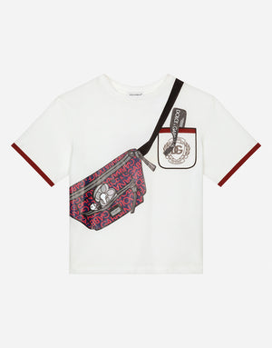 JERSEY T-SHIRT WITH BELT-BAG PRINT