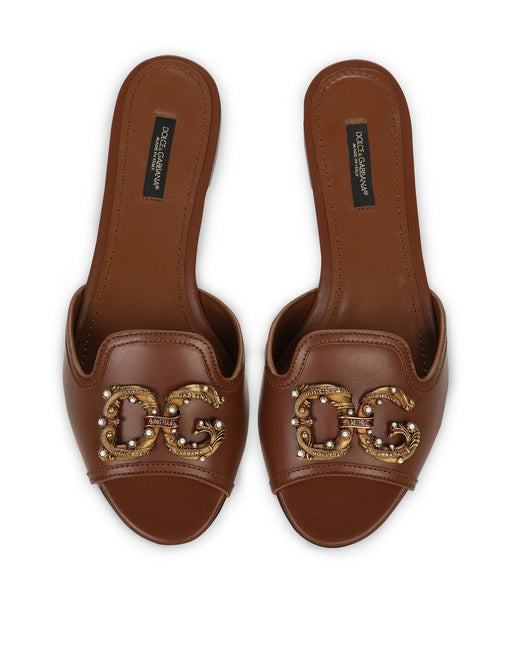 CALFSKIN SLIDERS WITH DG LOGO